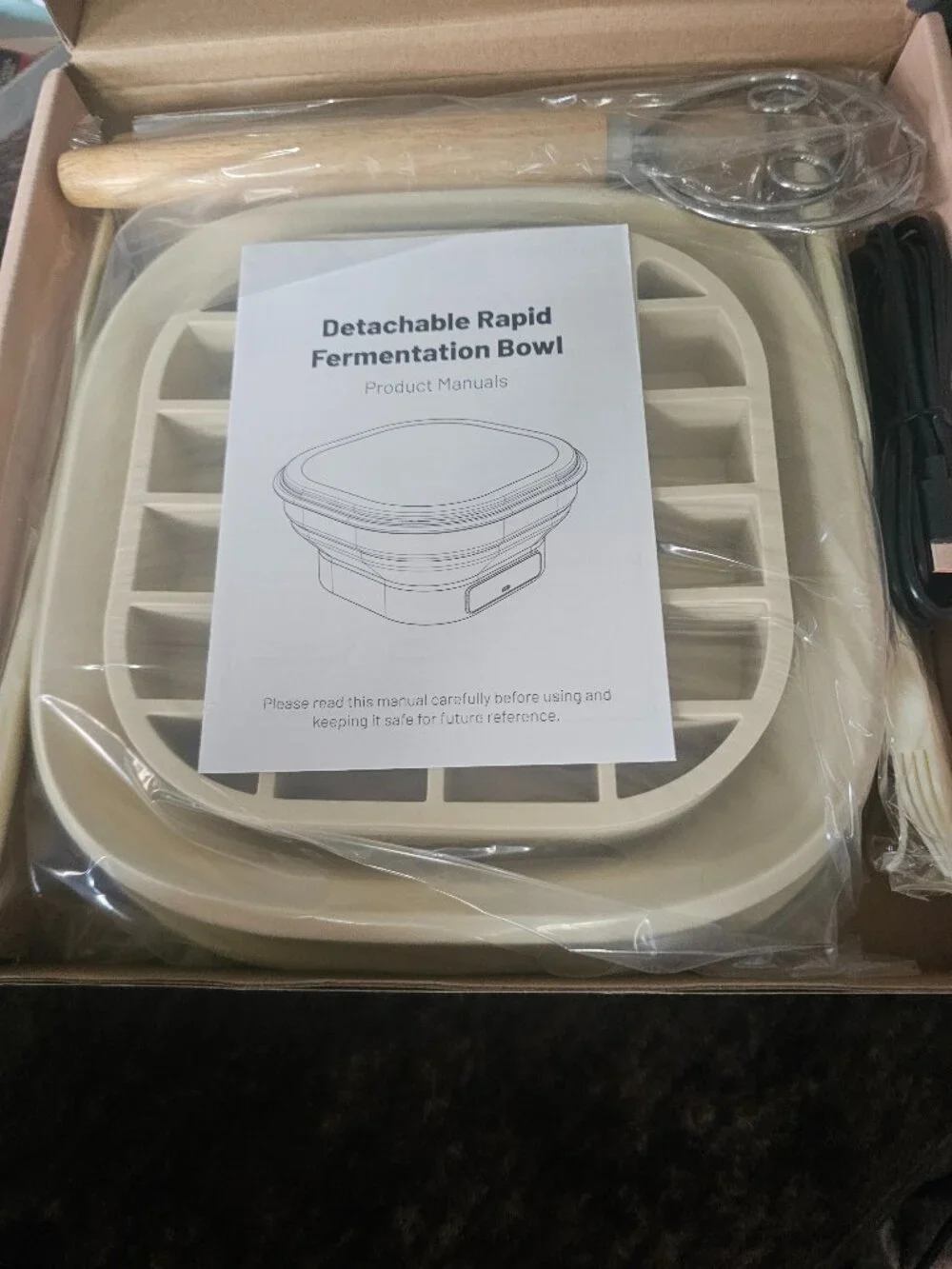 Heating Banneton Bread Proofing Basket, Thermostatic Batter Bowl Set